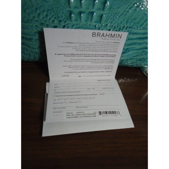 ****SOLD***
/Not for Sale/
Vintage Brahmin Glossy Glass Green Ashby Zip Top Shou - Picture 11 of 12